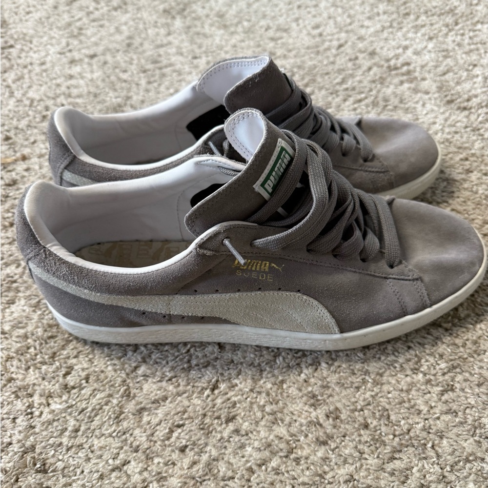 Puma Men's Gray Suede Sneakers